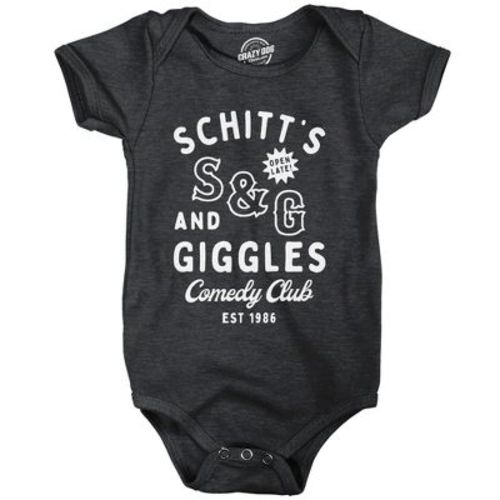 Schitts And Giggles Comedy Club Baby Bodysuit Funny Nightclub Joke Jumper For Infants - Crazy Dog Baby Bodysuit Black 6 Months