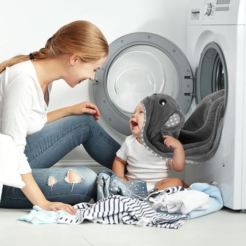 Baby Hooded Towel, 2 Pack Cotton Baby Towel Set, 31 X 31 Inch Super Soft Baby Bath Towel for Infants, Toddlers and Newborn (Panda) - Grey White Panda