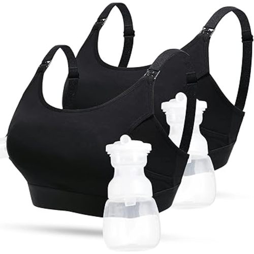 Lupantte Pumping Bra Hands Free, Breast Pump Bra, Adjustable Breast-Pumps Holding and Nursing Bra, Pumping & Nursing Bra