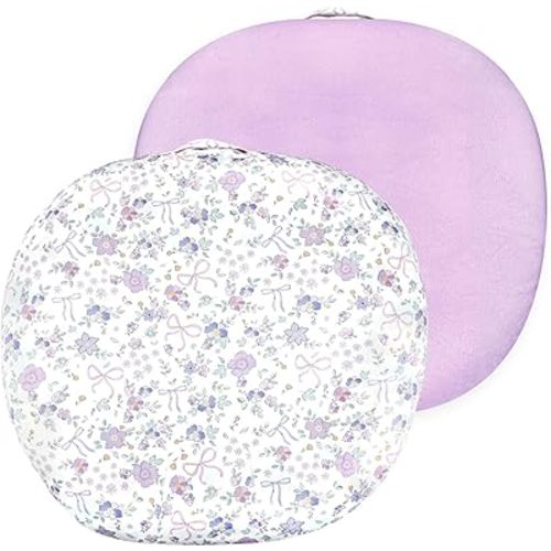 SWESEN Newborn Lounger Cover, 1 Pack Soft Removable Slipcovers for Infant Lounger, Cozy Baby Lounger Cover for Boys and Girls, Covers Only, Purple Floral