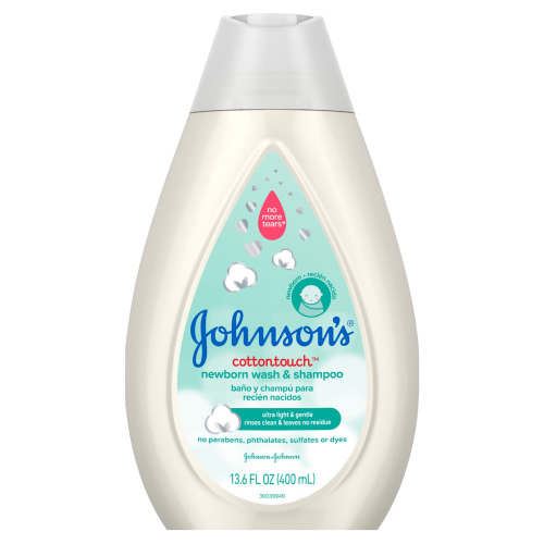Johnson's CottonTouch for Newborn Baby and Toddler Bath Shampoo and Body Wash, 13.6 oz
