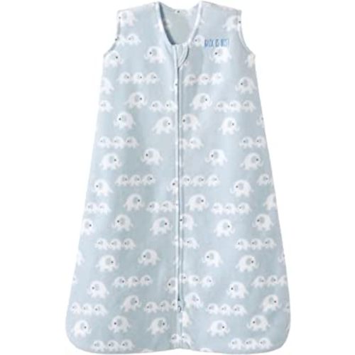 HALO Sleepsack Wearable Blanket Micro-Fleece, TOG 1.0, 3 Elephants Blue, Small