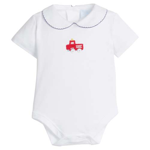 Crochet Peter Pan Onesie - Fire Truck