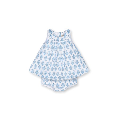 Baby Organic Ruffle Collar Dress and Bloomer Set, Infant