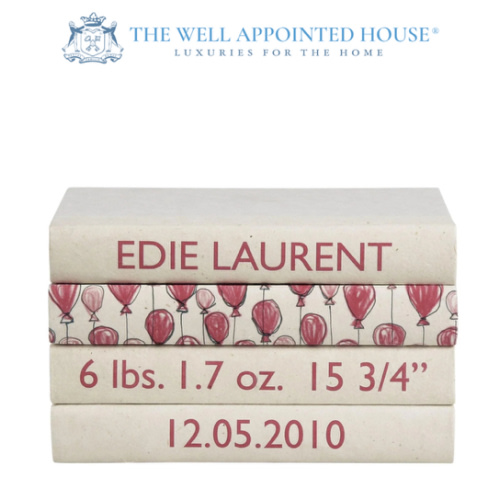 Baby Girl Birth Announcement Decorative Book Set – The Well Appointed House