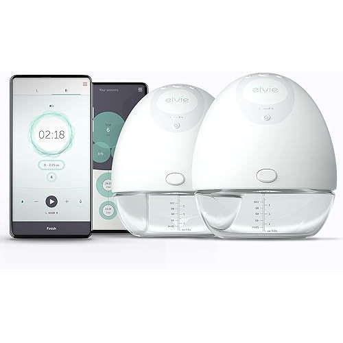 Elvie Breast Pump - Double, Wearable Breast Pump with App - The Smallest, Quietest Electric Breast Pump - Portable Breast Pumps Hands Free & Discreet - includes 3 Sets of Breast Shields