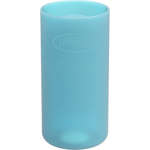 Dr. Brown's Natural Flow Options+ Glass Baby Bottle Sleeves,100% Silicone,8 oz,Narrow,Blue