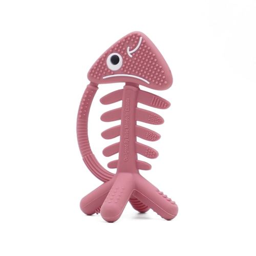 3in1 Infant Toys, Teething Toys 3-6 6-12 Months, Teethers for Babies 3-6-12 Months, for Teething Relief, Baby Gift, Silicone,Sensory, Baby Toys 0-6 Months,USA Patent Pending,Fish,(Pink)