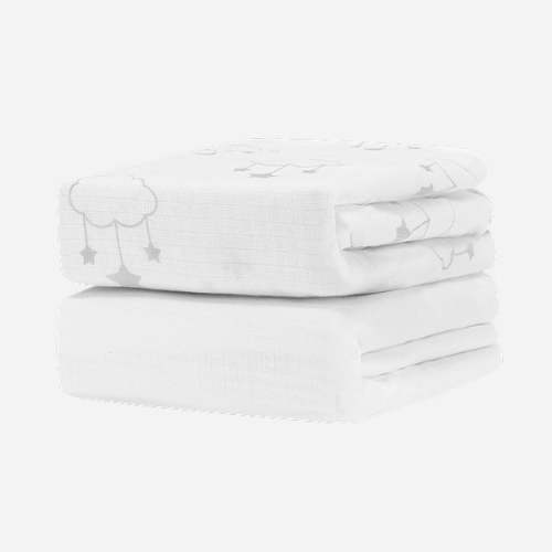 Breathable, Organic Cotton Sheets (2-pack) - Standard / Wishing on a Star & White