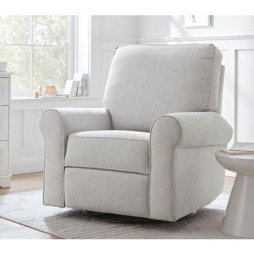 Comfort Power Recliner Heathered Chenille Pebble