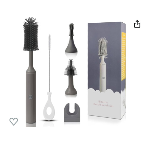 Amazon.com: winforhour Electric Cleaning Brush with Electric Bottle Cleaner Set and Straw Brush,Suitable for Kitchen Brush and Baby Bottle Brush.Waterproof IPX65(Gray) : Home & Kitchen