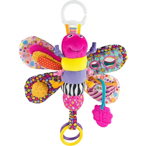 Lamaze Clip On Car Seat and Stroller Toy - Fifi the Firefly - Crinkle Car Seat Toys and Stroller Toys - Sensory Toys for Babies - Travel Toys for Car - Infant Toys Ages 0 Months and Up