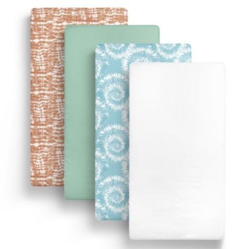 Fitted Crib Sheet Set, Boho Tie Dye, 4 Pack