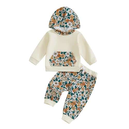 Douhoow Baby Girl Clothes Baby Girl Hoodies Baby Sweatshirt Tops Floral Pants Infant Girl Festival Fall Winter Outfits