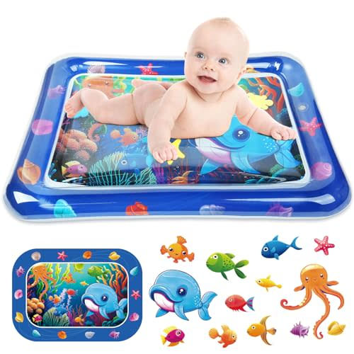 Inflatable Tummy Time Mat - Baby Water Mat, Baby Toys for 3 to 24 Months, Premium Baby Play Mat Tummy Time Toys, Promote Development Infant Toys Baby Gifts, Portable