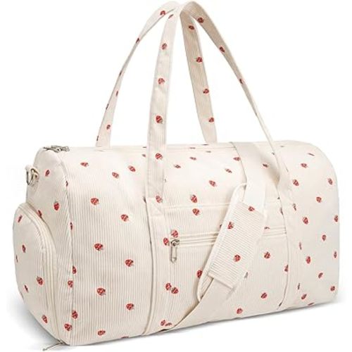 Gym Bag for Women, Cute Duffle Bag, Quilted Duffle Bag for Travel, Floral Duffle Bags, Weekend Bag with Zipper Pocket Dance Bag Organizer