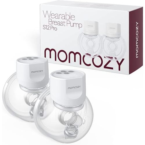 Momcozy Hands-Free Breast Pump S12 Pro Wearable, Double Wireless Pump with Comfortable DoubleFit Flange, 3 Modes & 9 Levels Electric Pump Portable, 24mm, 2 Pack