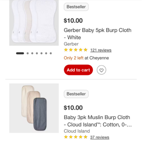 "baby burp cloths"