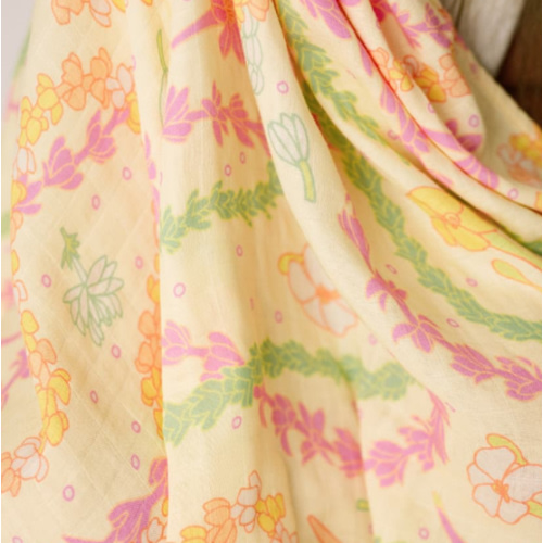 Lei Day in Sand Muslin Swaddle Blanket