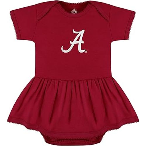 Creative Knitwear College Baby Picot Bodysuit Dress - Team Logo, Multiple Colors, for Baby Girls (0-24 Months)