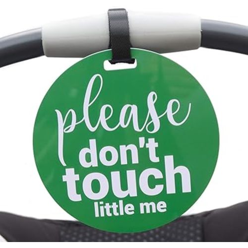 No Touching Car Seat Sign Please Don't Touch Little Me (Baby Safety No Touching Newborn, Baby Car Seat Tag, Baby Preemie No Touching Car Seat Sign) (Green)