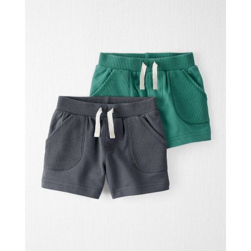 Baby 2-Pack Organic Cotton Waffle Knit Shorts - Little Planet | Carter's