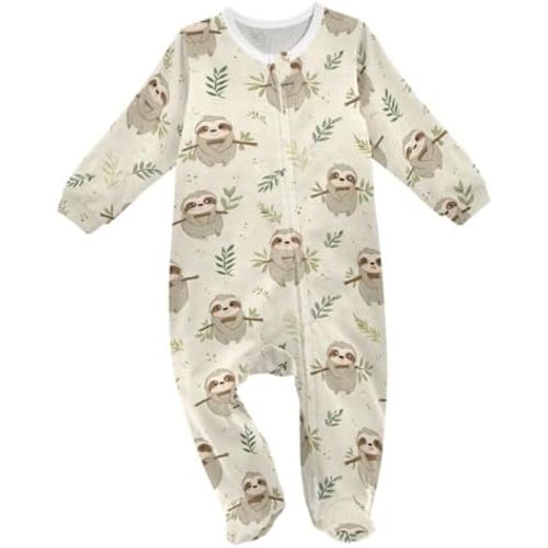 Dussdil Baby One-Piece Footies Newborn Rompers Pajamas Cotton Footed Pjs for Sleep Play Boys Girls