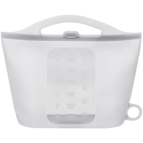 Silicone Steam Sanitizing Bag for Travel, 1.5L Microwave Reusable Steam Bags for Baby Bottles, Accessories, Breastpump,Fruit Vegetable Storage Fresh Keeping Bag for Home and Travel, Gray,1 Pack