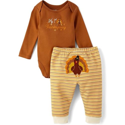 The Children's Place Baby My First,Long Sleeve Bodysuit and Pants, 2 Piece Set,