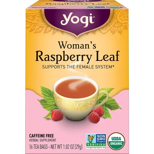 Yogi Tea Organic Raspberry Leaf Tea - 16 Tea Bags per Pack (4 Packs) - Caffeine-Free, Aids Discomfort of Menstruation - Made from Raspberry Leaves