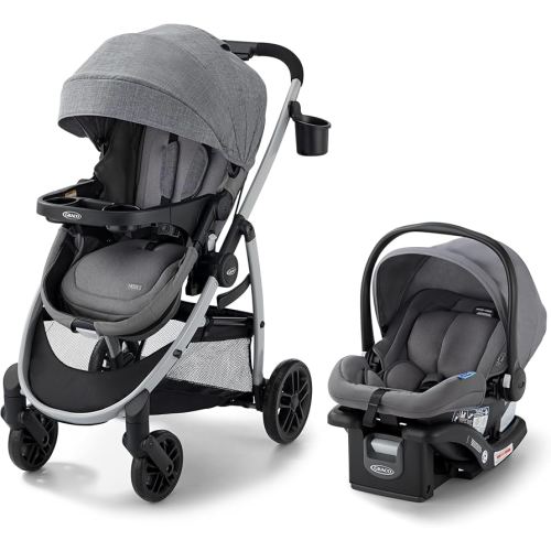 Graco Modes Pramette Travel System, 3-in1 Modular Carseat Stroller Combo, Infant Car Seat Carrier to Toddler Stroller, Includes the SnugRide 35 Car Seat, Ellington
