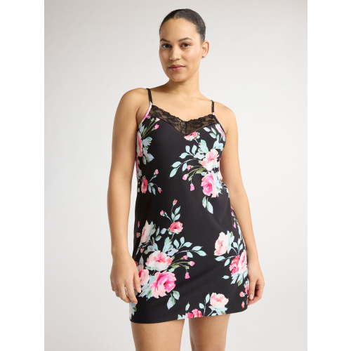 Joyspun Women’s Dreamy Soft Collection Lace Trim Knit Chemise, Sizes XS to 3X