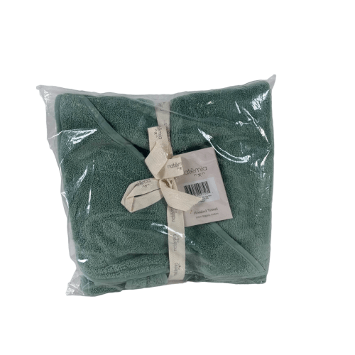 Natemia Organic Hooded Baby Towel, Lili Pad/Sage