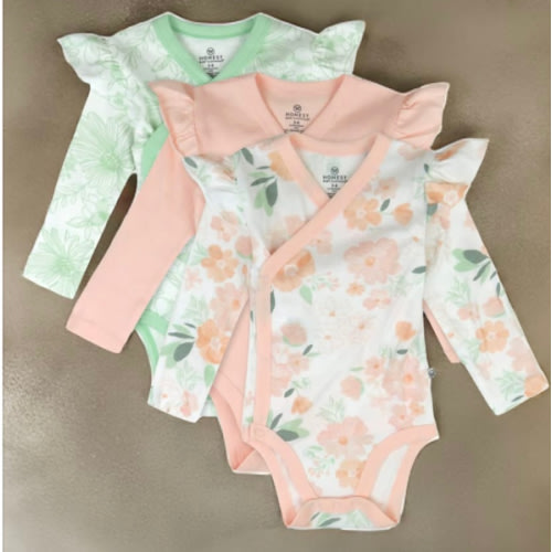 3-Pack Organic Cotton Long Sleeve Side-Snap Bodysuits | Honest Baby Clothing