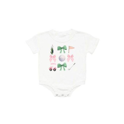 Bow Golf Girl Short Sleeve Romper