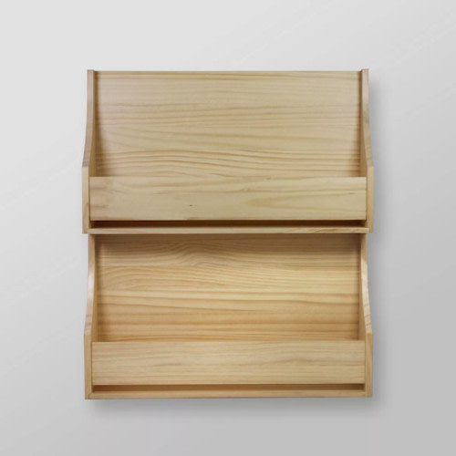 2 Tier Wood Kids' Book Shelf Natural