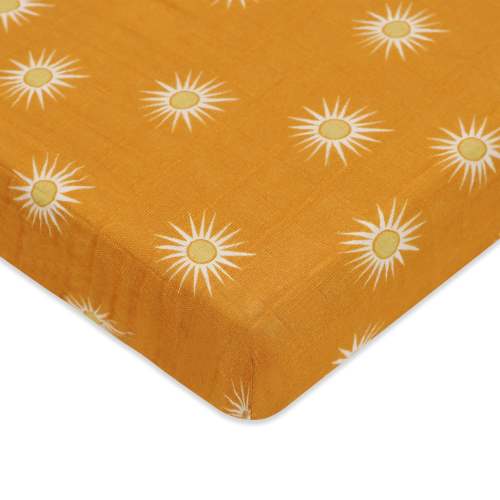 Mini Crib Sheet in GOTS Certified Organic Muslin Cotton