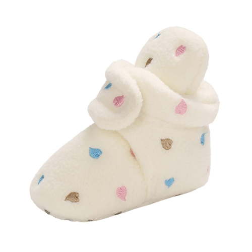 Puntoco Baby Boy Girl Fleece Soft Boots Non-Slip Newborn First Walker Winter Warm Crib Shoes Kids Shoes Clearance