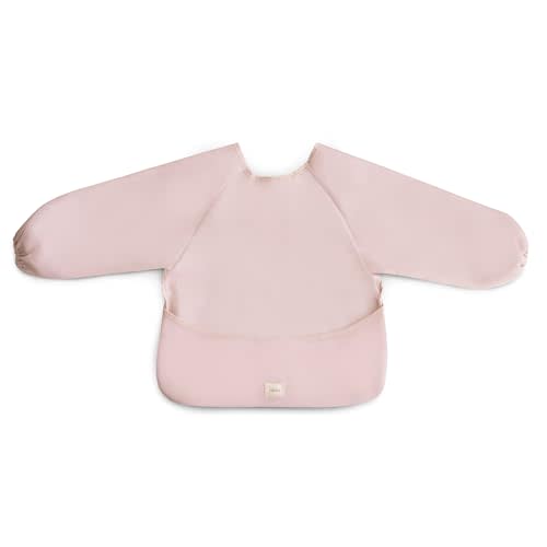 mushie Long Sleeve Baby Bib | Water Resistant Adjustable Fit for Ages 6-24 Months