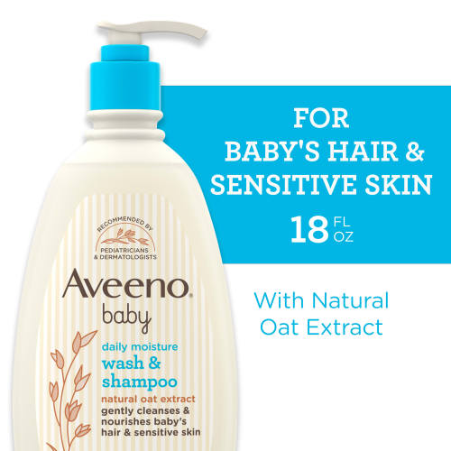 Aveeno Baby Daily Moisture Body Wash & Shampoo, Oat Extract, 18 fl. oz