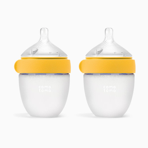 Comotomo Silicone Baby Bottle 2.0 - Yellow, 5 Oz, 2