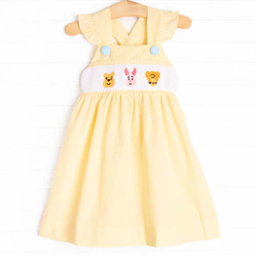 Fun Friends Smocked Dress, Yellow – Stitchy Fish