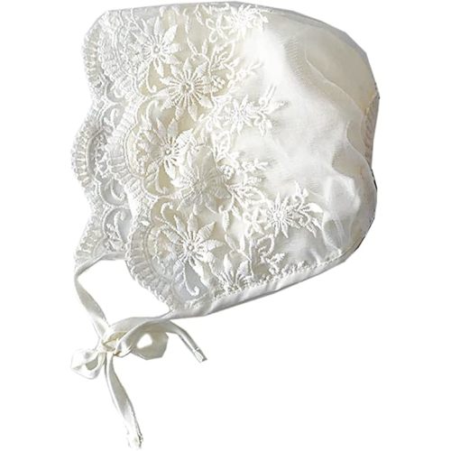 Lace Newborn Baby Hat Cute Cotton Kids Baby Girl Princess Infant Toddler Breathable Bonnet r for Sun Hat Gift Cotton, White