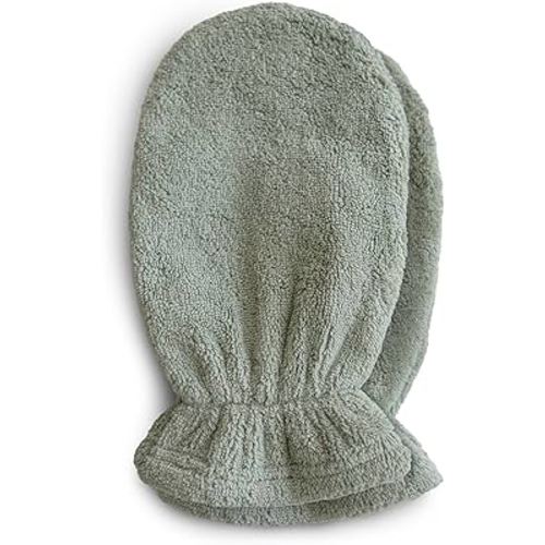 mushie Baby Bath Mitt | Organic Cotton | Pack of 2 (Moss)