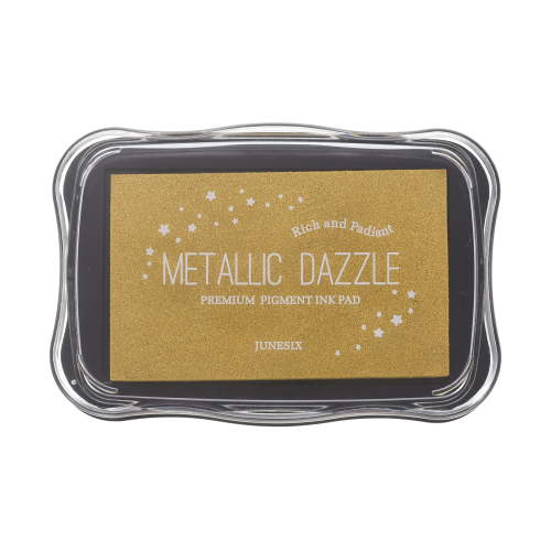 Uxcell Metallic Ink Pads for Stamps, 3.9 x 2.5 Inch Washable Embossing Craft Ink Pad Stamp for Wood, Photo Paper, Fingerprint, DIY Card Making, Gold