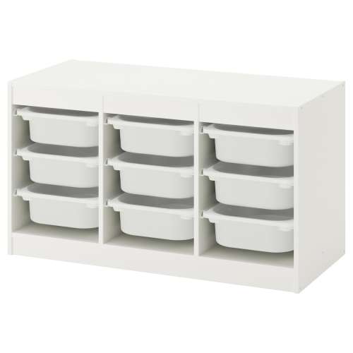 TROFAST Storage combination with boxes - white/white 39x17 3/8x22 "