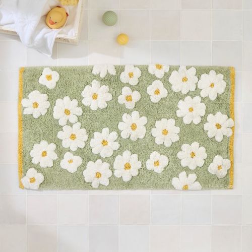Kids Daisy Shaggy Bath Mat