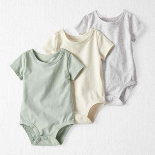 Mint, Sweet Cream, Grey Heather Baby 3-Pack Organic Cotton Bodysuits | Carter’s Oshkosh Canada