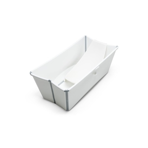 Stokke Flexi Bath® Foldable Baby Bath Tub with Temperature Plug & Infant Insert, White