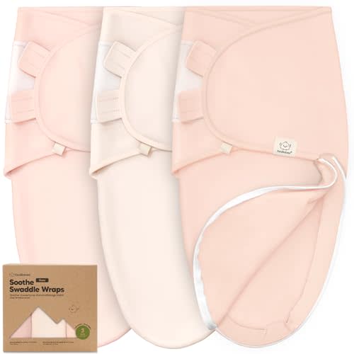 Baby Swaddle Sleep Sacks with Zipper - 3-Pack Newborn Swaddle Sack, Baby Swaddles Sleep Sack 0-3 Months, Wearable Blanket Baby, Baby Swaddle Blanket Wrap, Swaddle Sack, Easy Change Swaddle (Angelic)